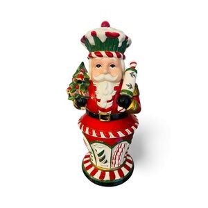 SPODE CHRISTMAS TREE NUTCRACKER PEPPERMINT COOKIE JAR HAND PAINTED